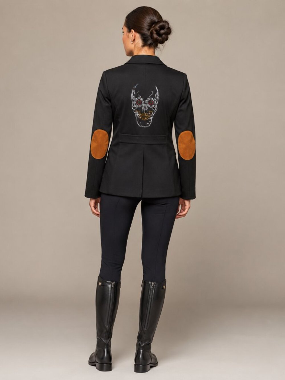 Sheryl Crow Black Riding Jacket Rhinestone Skull Blazer Size M